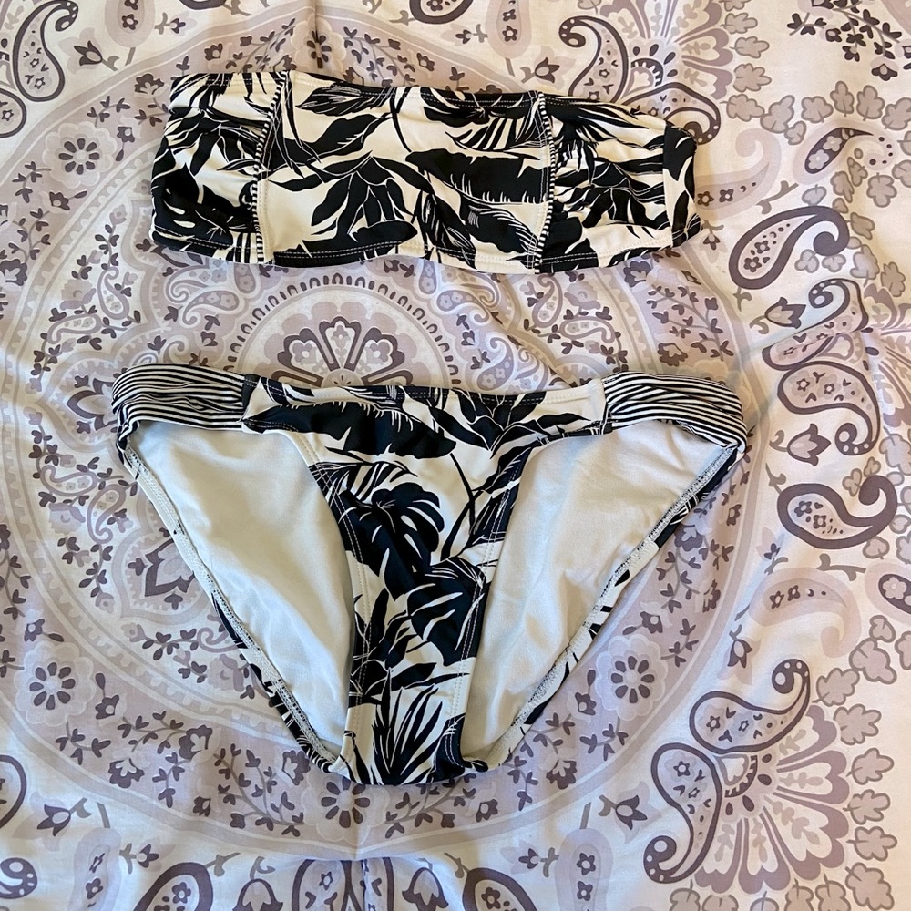 Two Piece Bikini with Tropical Design
